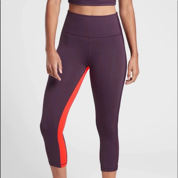 Athleta HIIT IT Mesh Capri Legging in Agate Purple - Picture 1 of 14